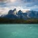 A view of the Cordillera del Paine from Lago Pehoe.